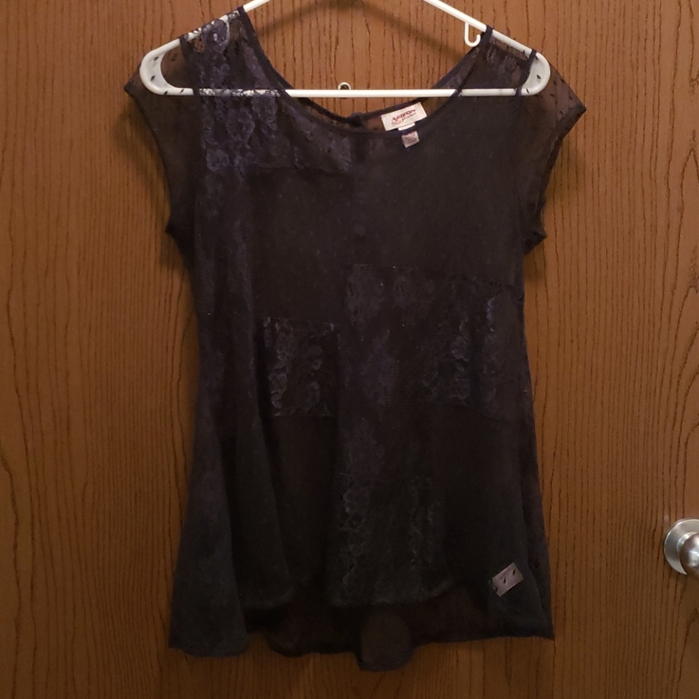 Navy Lace Top